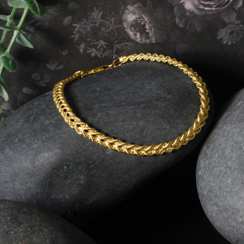 10K Yellow Gold Double Rope Chain Bracelet (2.10mm)