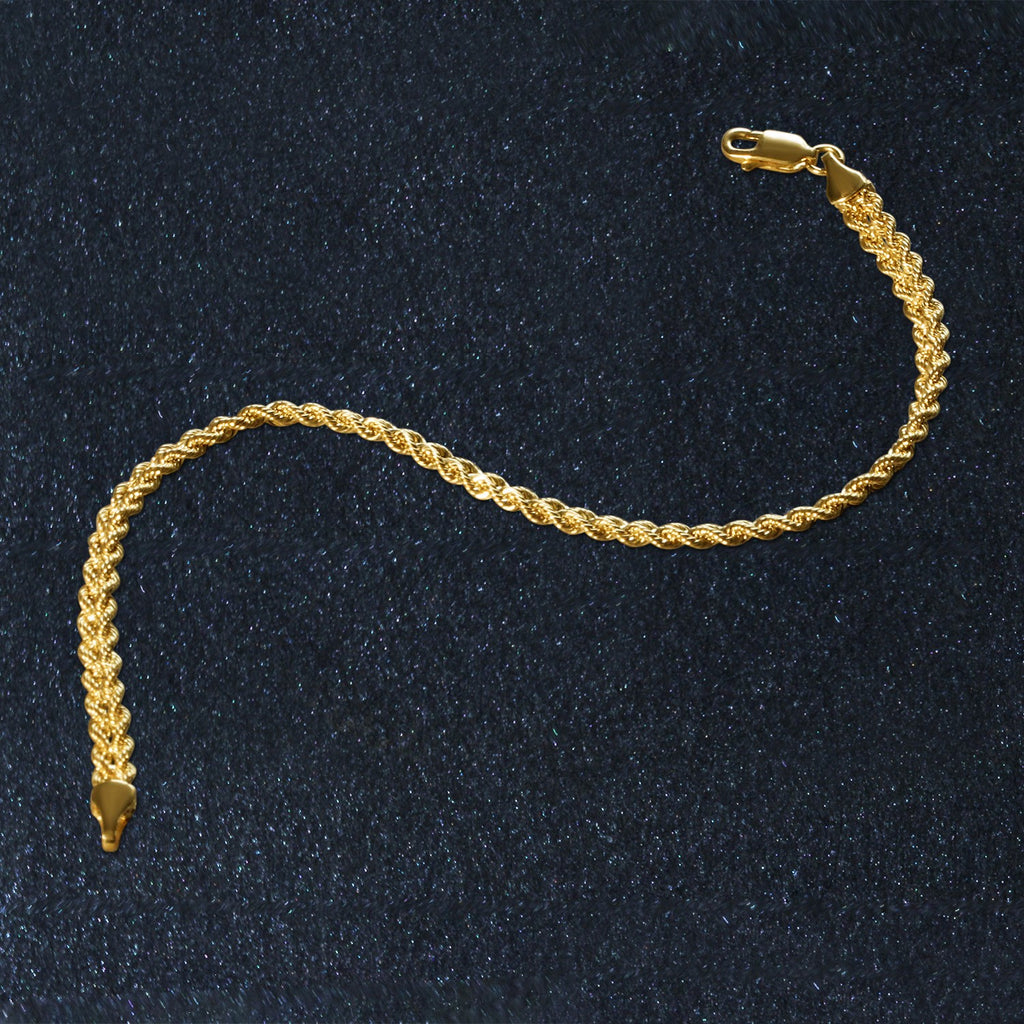 10K Yellow Gold Double Rope Chain Bracelet (2.10mm)