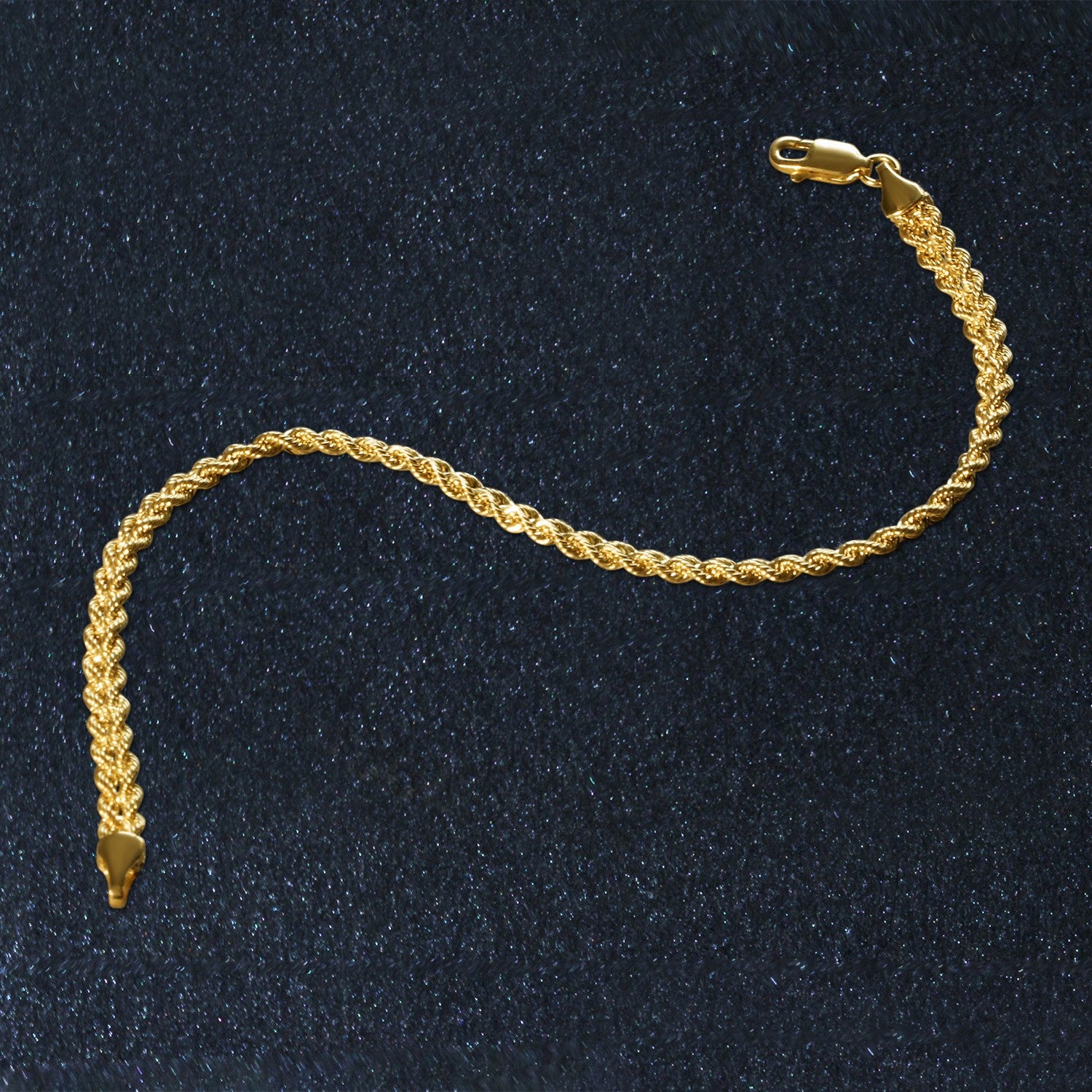 10K Yellow Gold Double Rope Chain Bracelet (2.10mm)