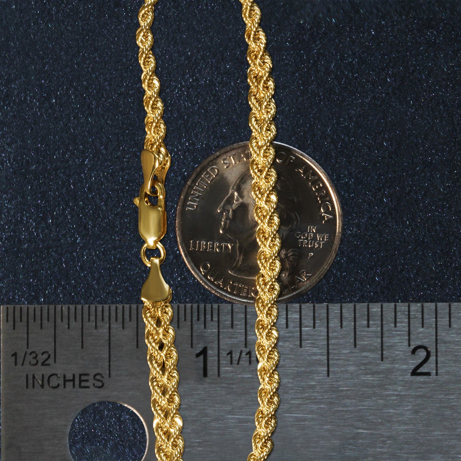 10K Yellow Gold Double Rope Chain Bracelet (2.10mm)