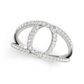 14K White Gold Diamond Loop Style Dual Band Ring (1/2 cttw) | True Pure Gold