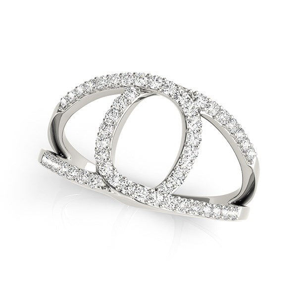 14K White Gold Diamond Loop Style Dual Band Ring (1/2 cttw) | True Pure Gold