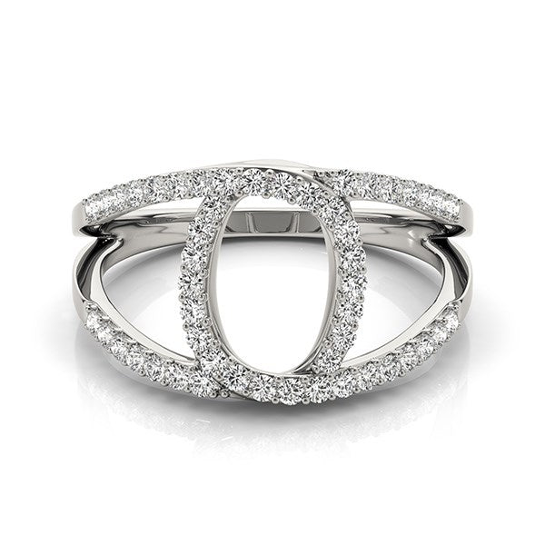 14K White Gold Diamond Loop Style Dual Band Ring (1/2 cttw) | True Pure Gold