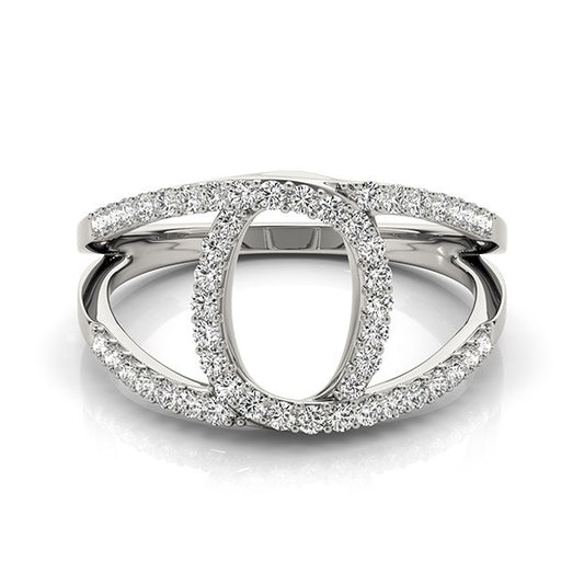 14K White Gold Diamond Loop Style Dual Band Ring (1/2 cttw) | True Pure Gold