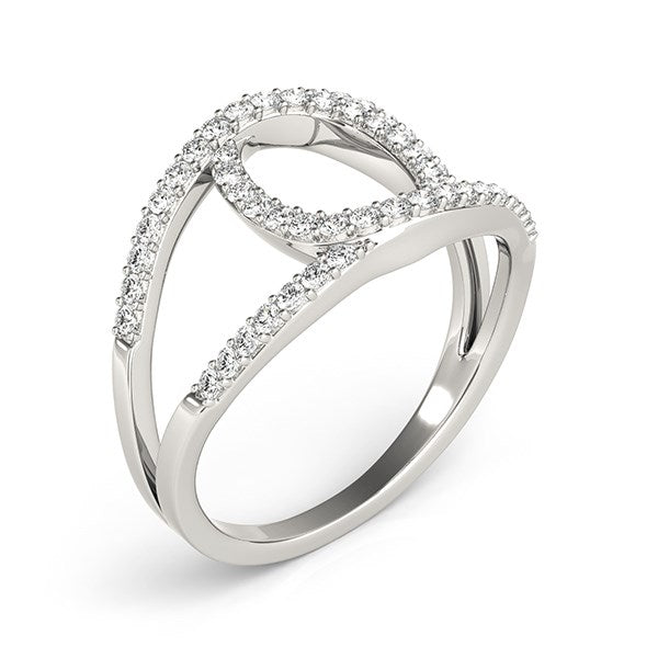 14K White Gold Diamond Loop Style Dual Band Ring (1/2 cttw) | True Pure Gold