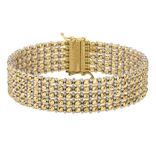 Medium Red Carpet Bracelet in 14K Two Tone Gold (14.10 mm)