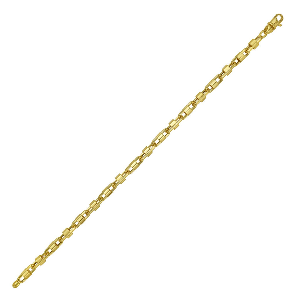 14K Yellow Gold Square Byzantine Chain Bracelet (2.00mm)