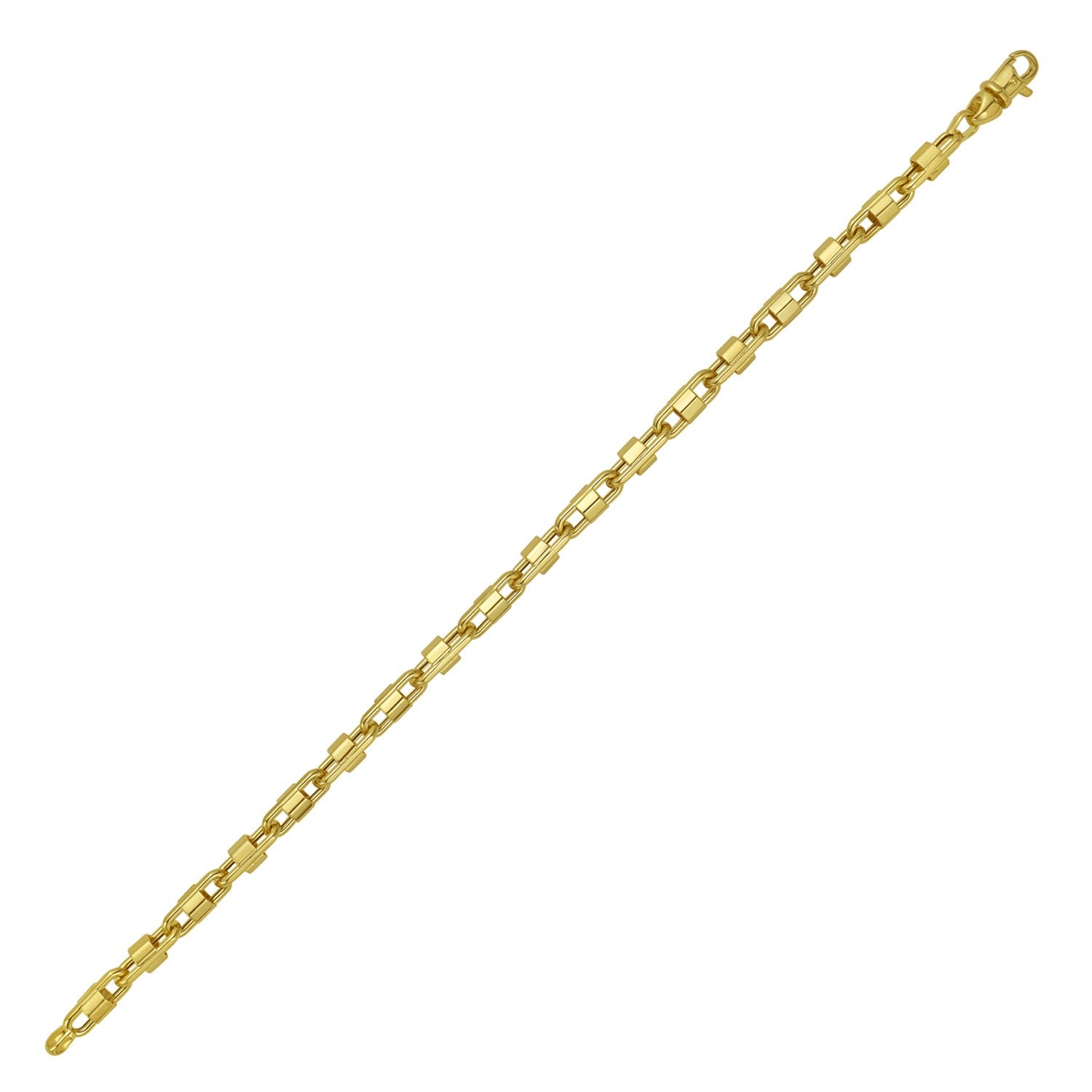 14K Yellow Gold Square Byzantine Chain Bracelet (2.00mm)