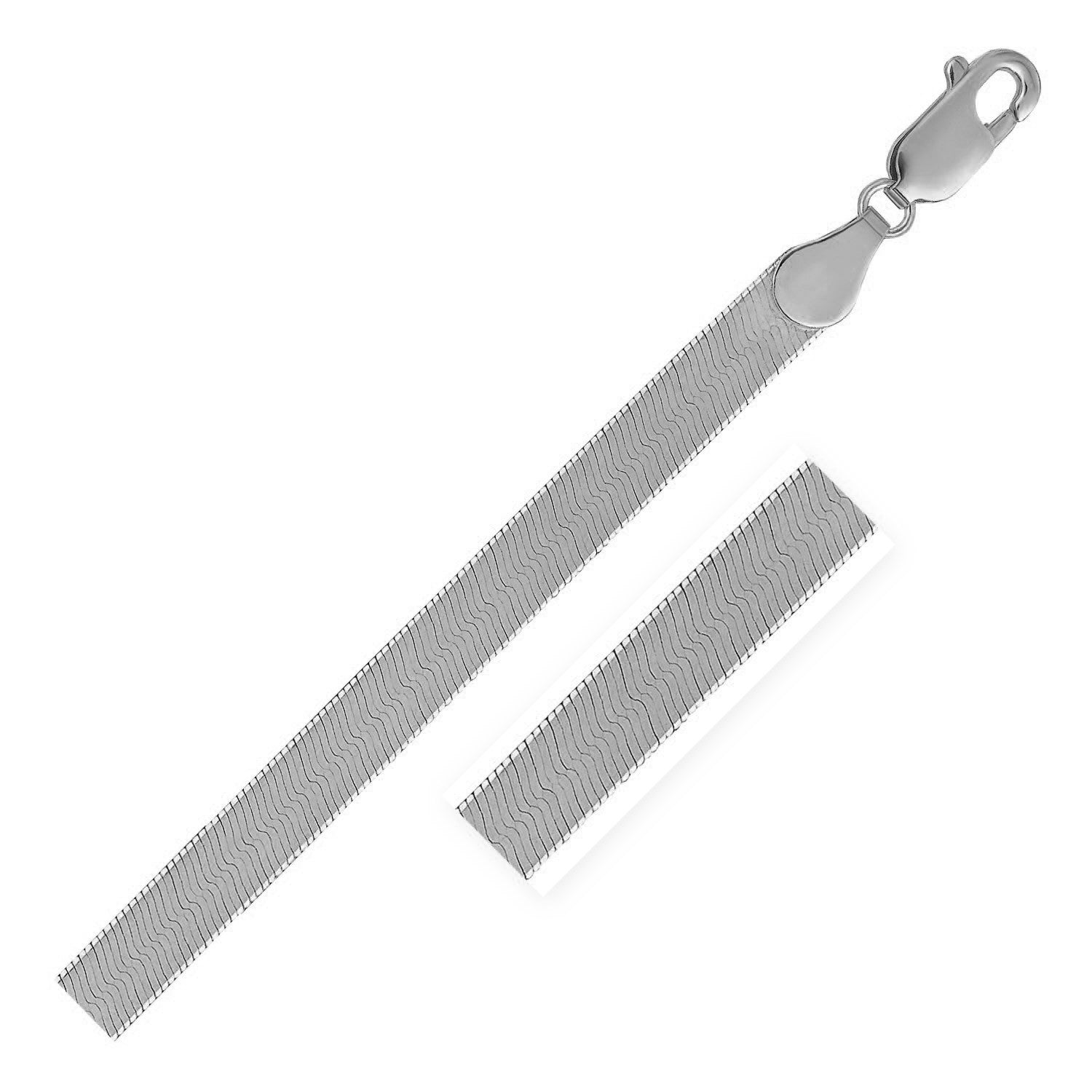 14K White Gold Super Flex Herringbone Chain 4.60mm | Bold Solid Gold