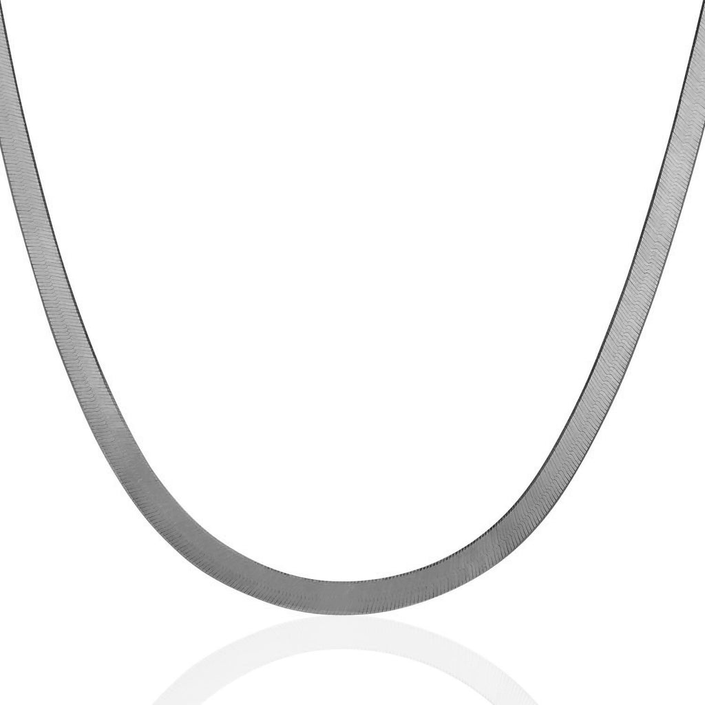 14K White Gold Super Flex Herringbone Chain 4.60mm | Bold Solid Gold
