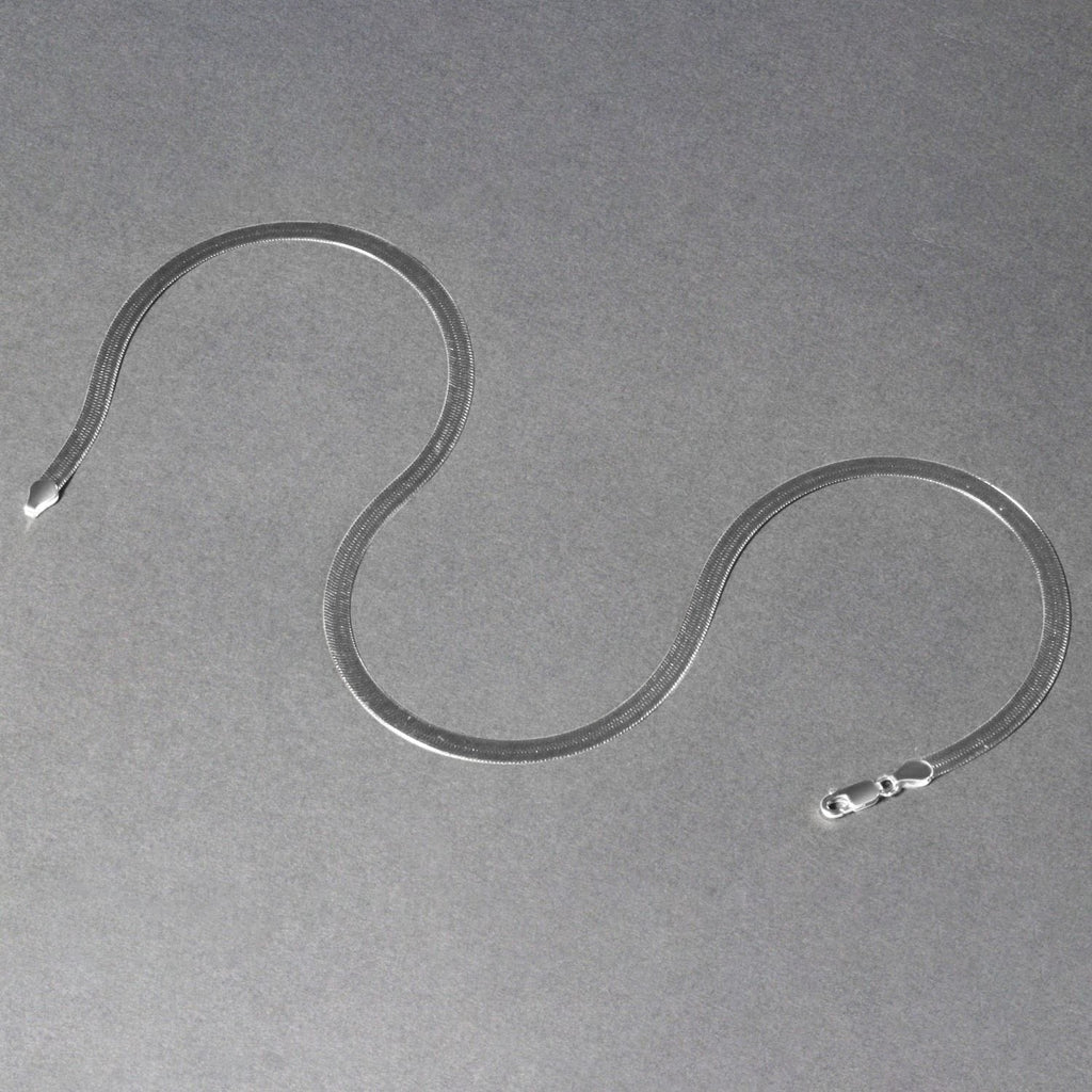 14K White Gold Super Flex Herringbone Chain 4.60mm | Bold Solid Gold