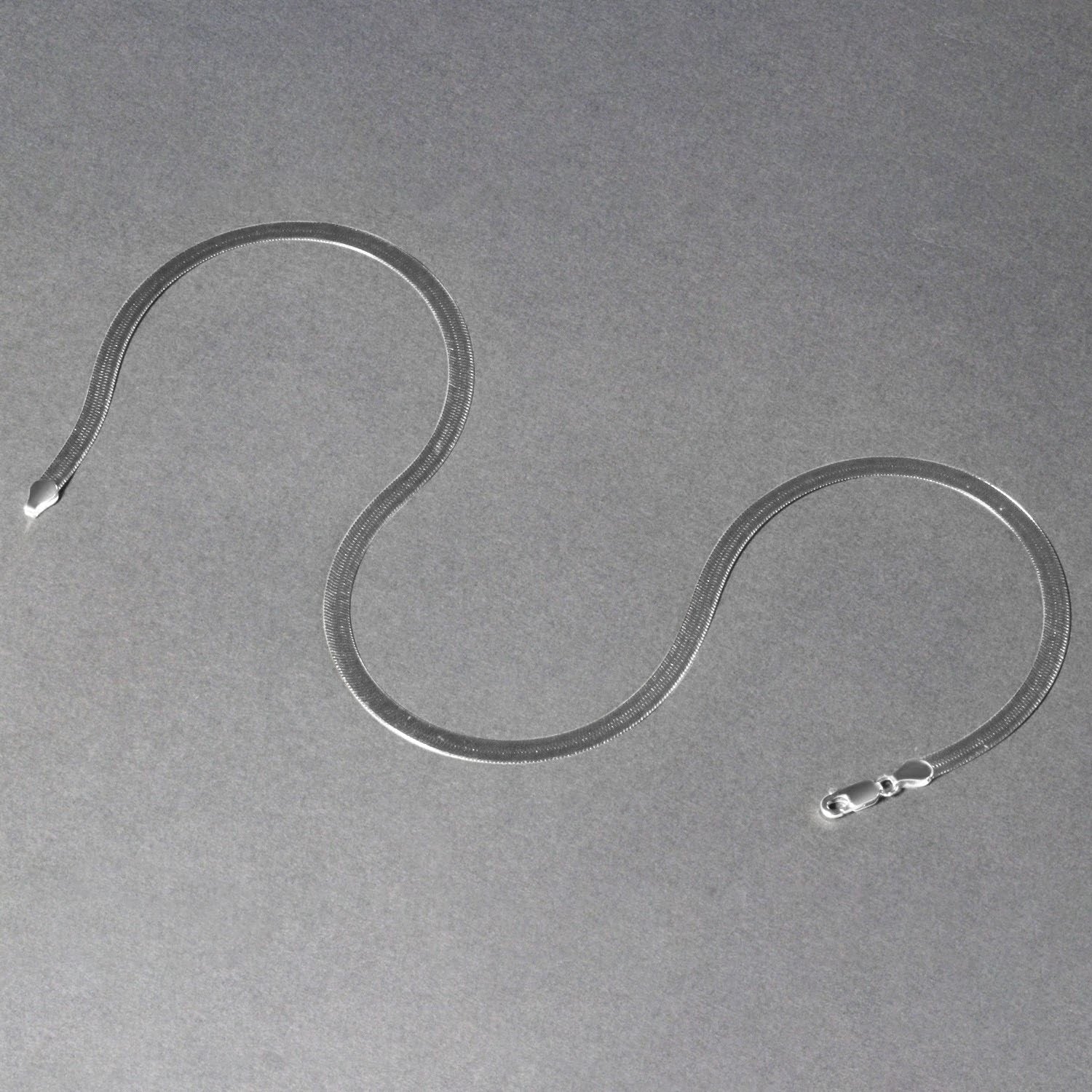 14K White Gold Super Flex Herringbone Chain 4.60mm | Bold Solid Gold
