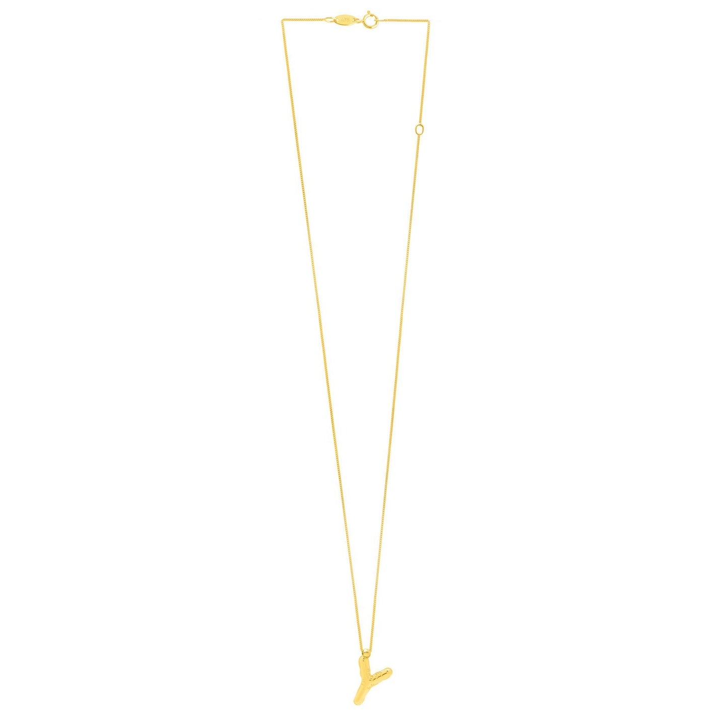 14K Yellow Gold Helium Initial Y Pendant