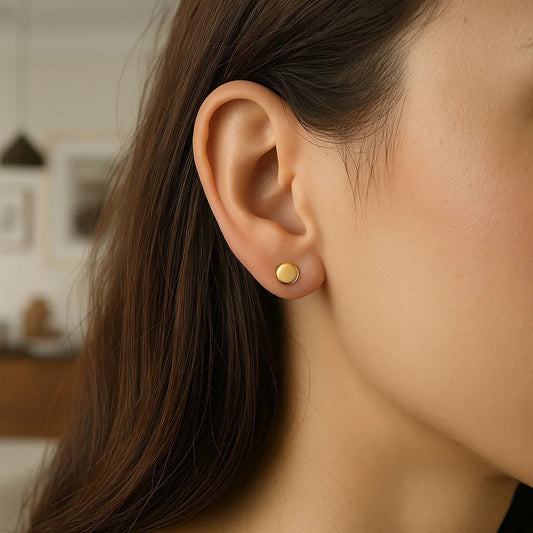 14k Yellow Gold Polished Round Post Earrings(5.5mm)