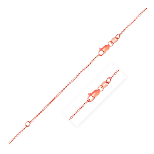 Extendable Cable Chain Necklace in 14K Rose Gold (1.10 mm)