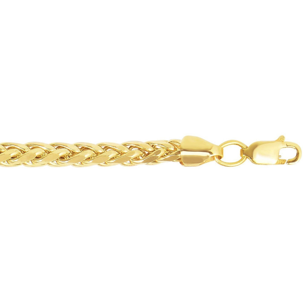 14K Yellow Gold Diamond Cut Round Franco Bracelet (4.10mm)