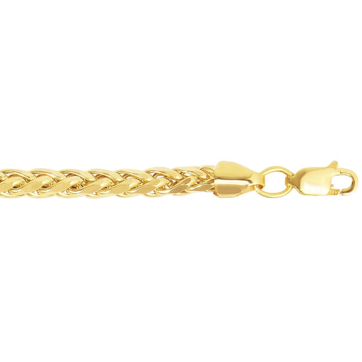 14K Yellow Gold Diamond Cut Round Franco Bracelet (4.10mm)