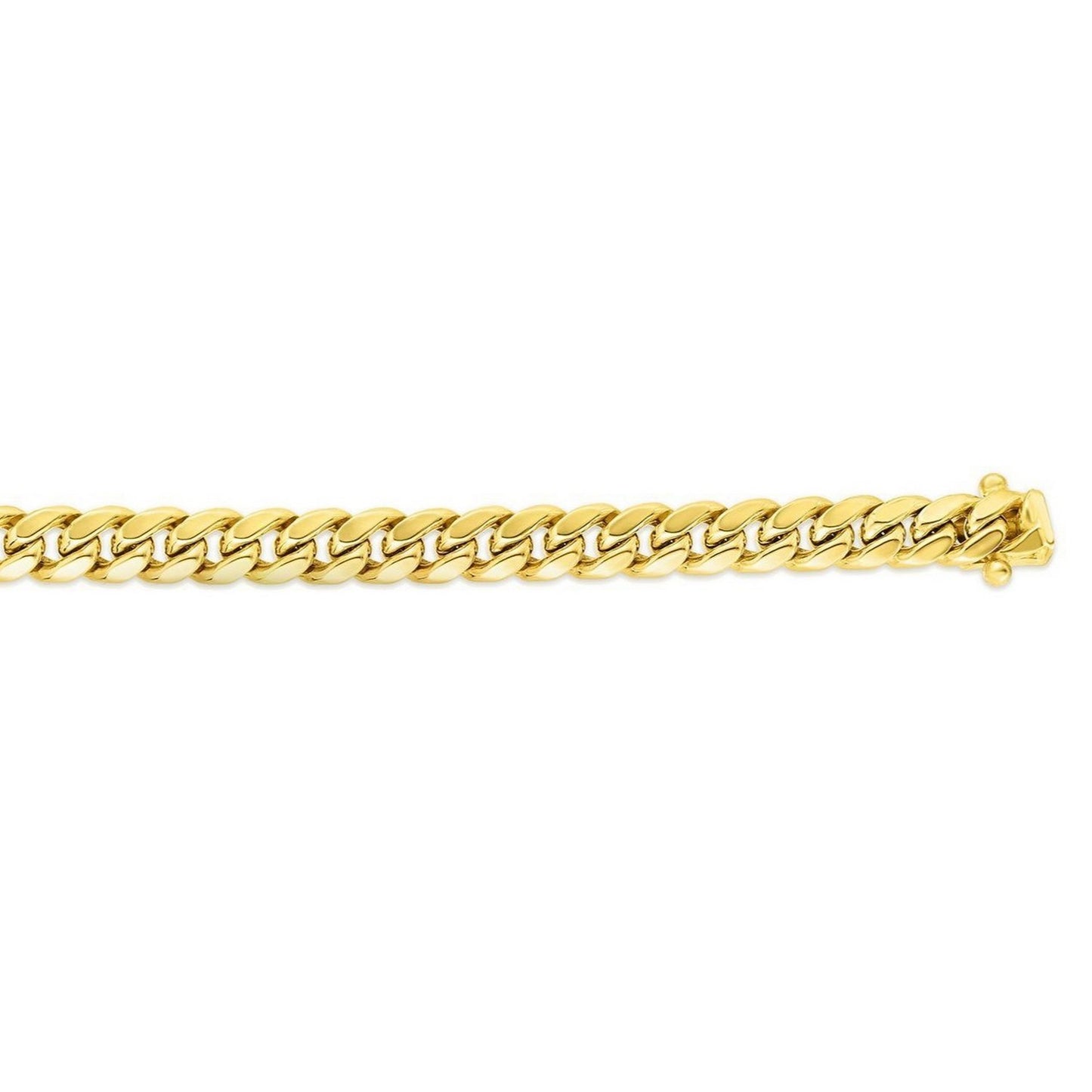 14K Yellow Gold Semi Solid Miami Cuban Chain Necklace (10.70mm) – True Pure Gold