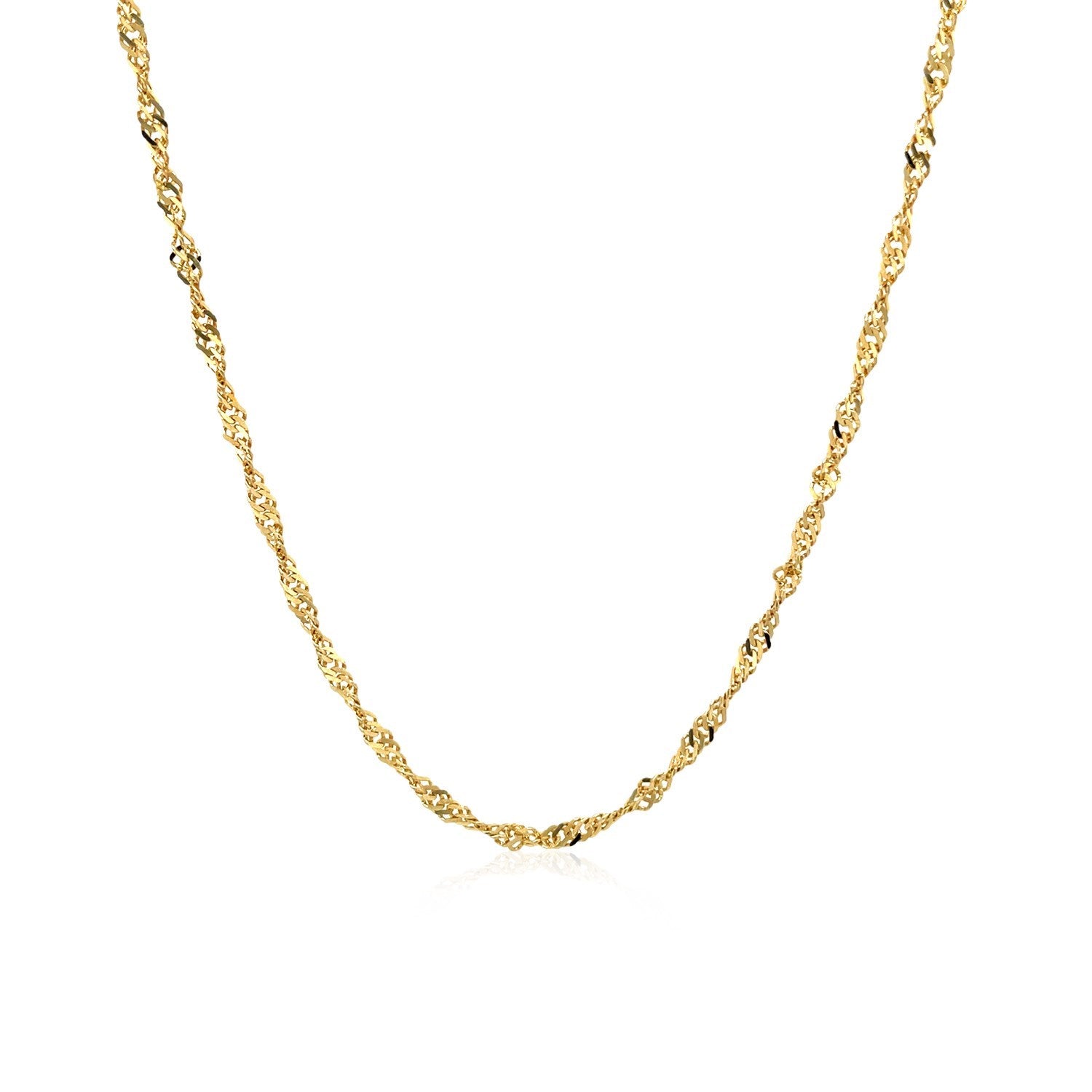 14K Yellow Gold Singapore Chain 1.80mm | Solid Gold, Lobster Clasp