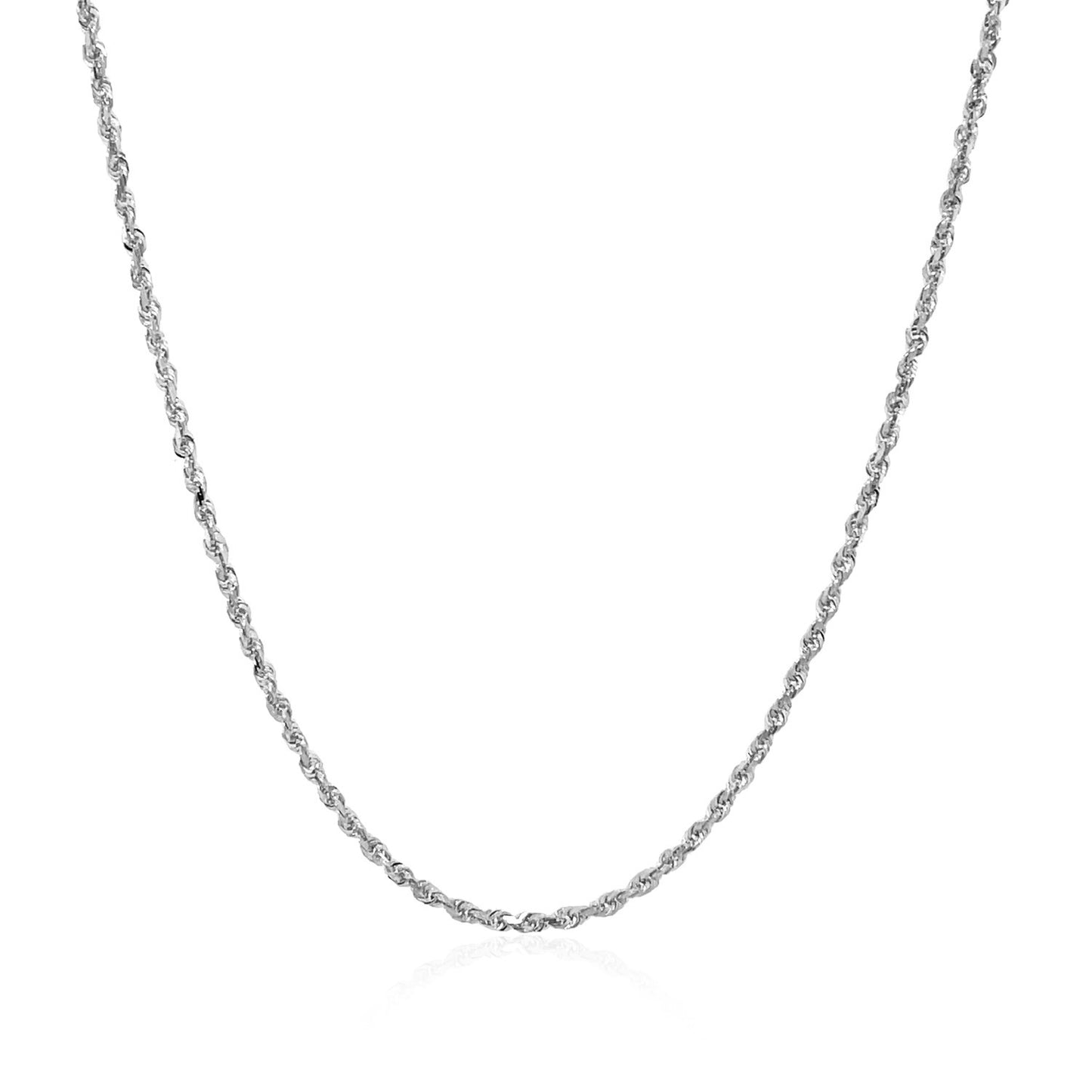 10K White Gold Solid Diamond Cut Rope Chain (1.40mm)
