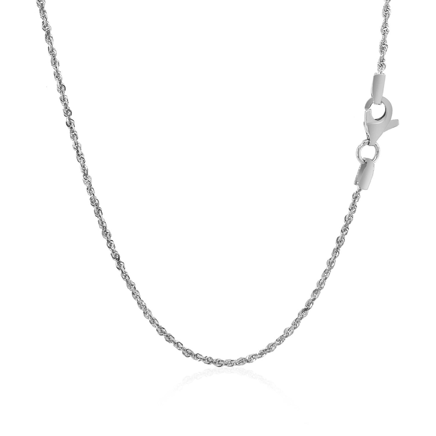 10K White Gold Solid Diamond Cut Rope Chain (1.40mm)