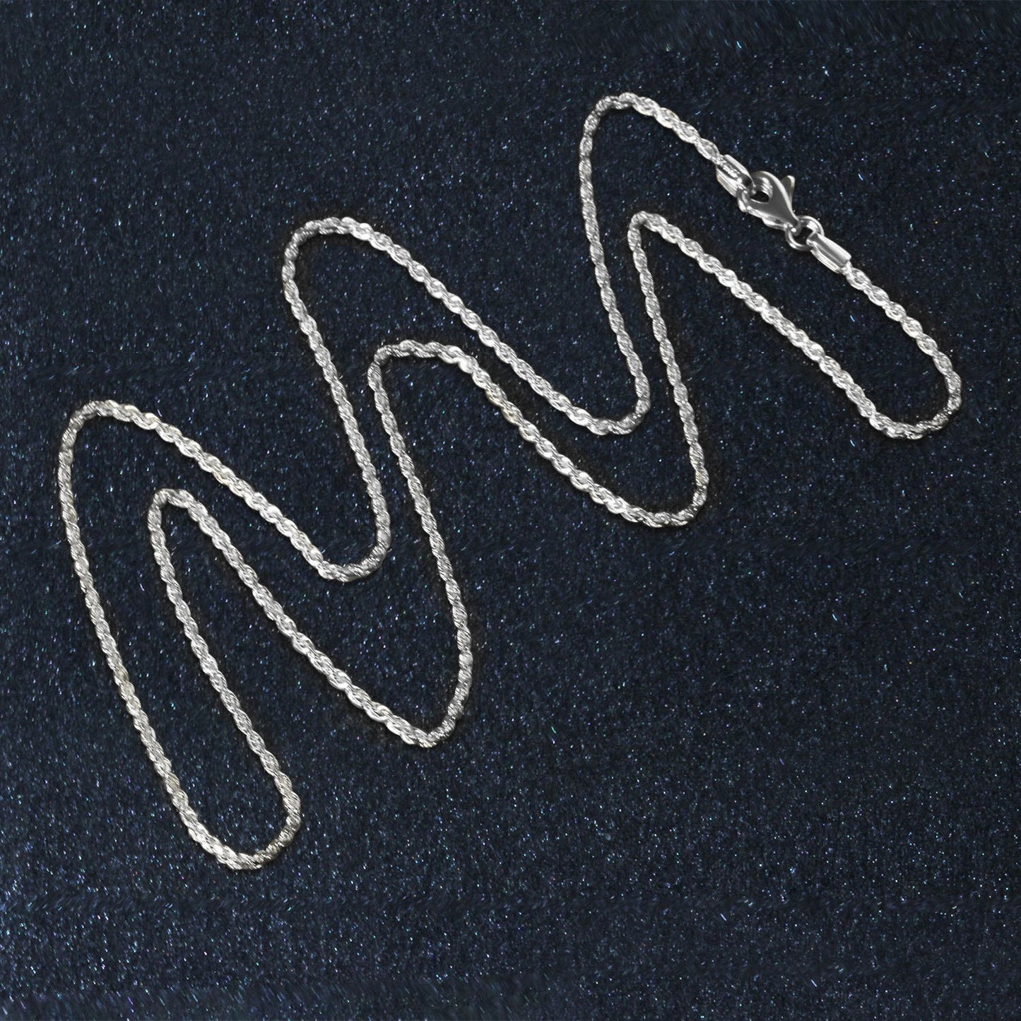 10K White Gold Solid Diamond Cut Rope Chain (1.40mm)