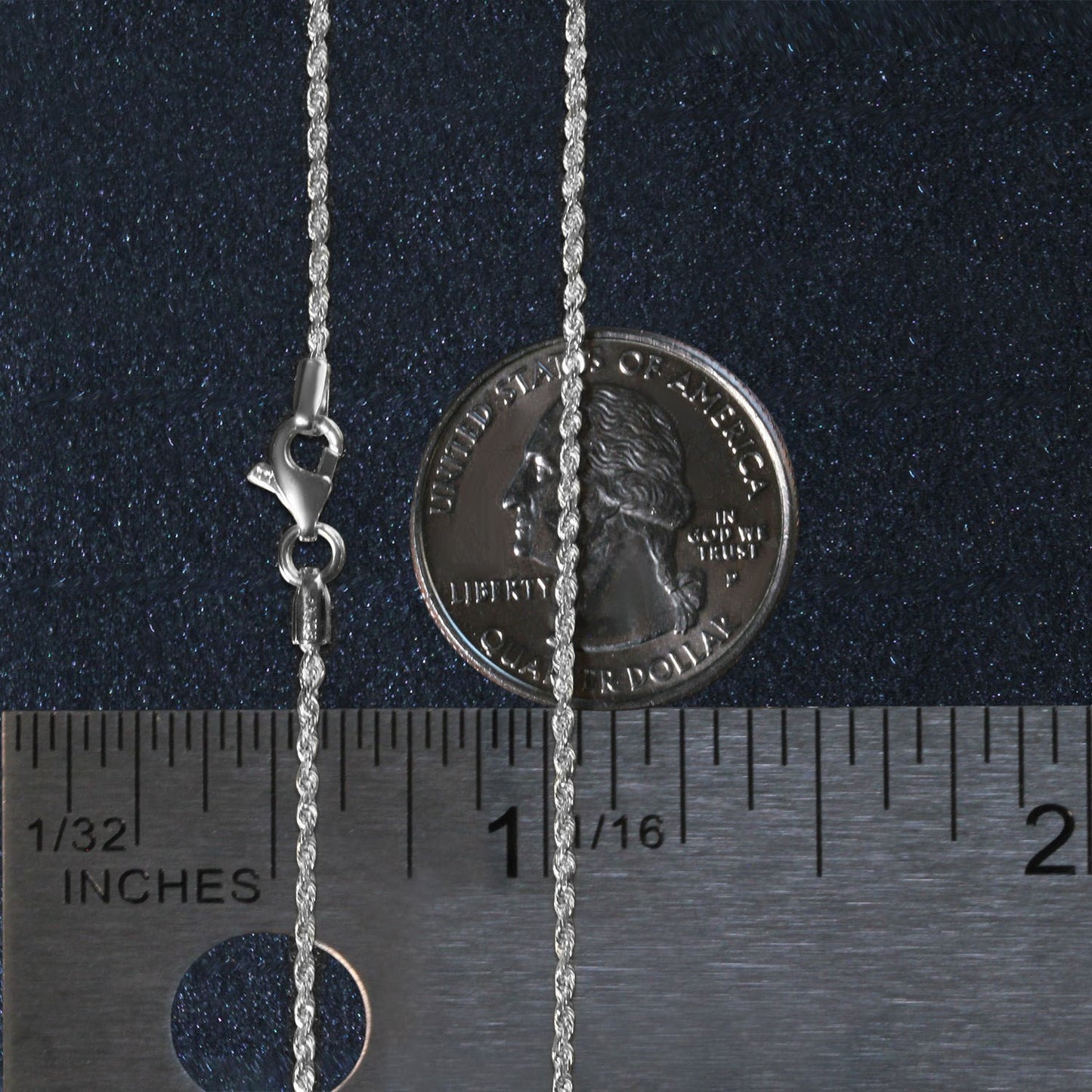 10K White Gold Solid Diamond Cut Rope Chain (1.40mm)