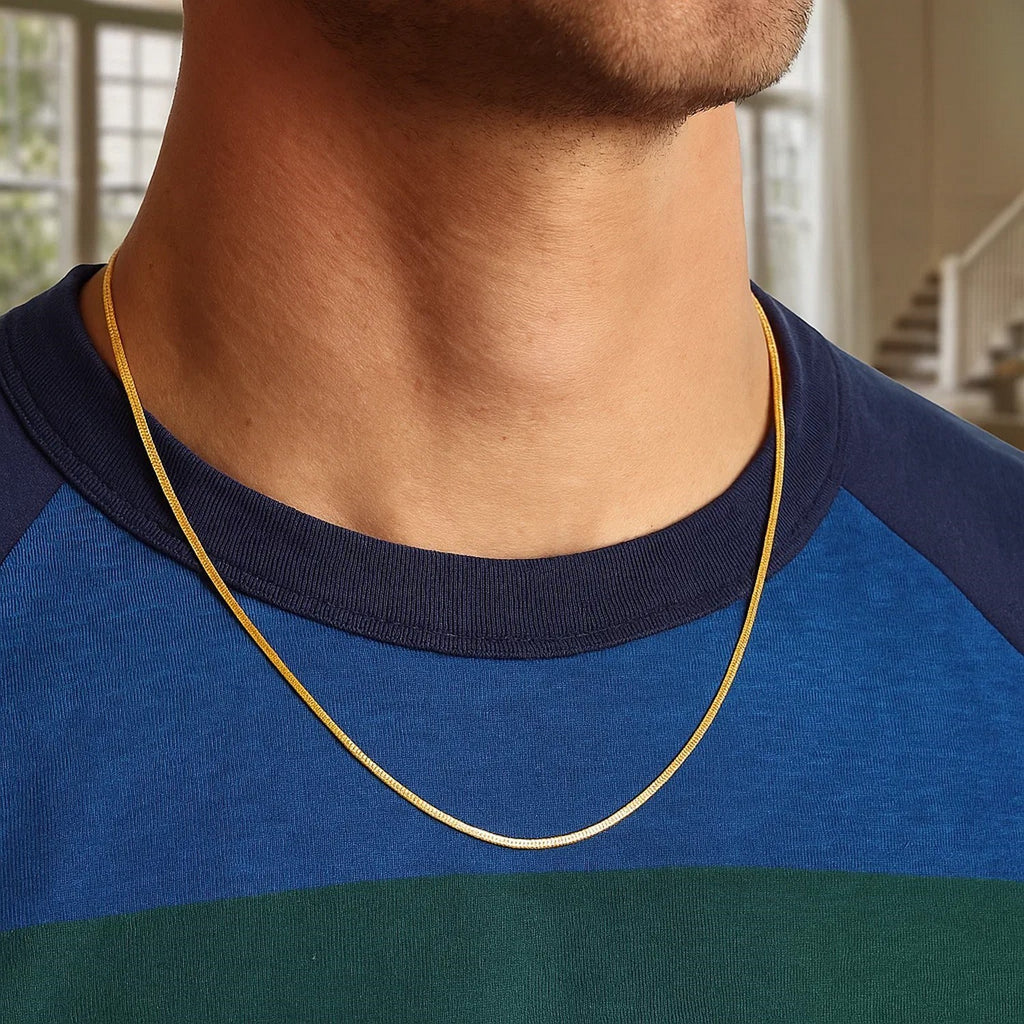 14K Yellow Gold Super Flex Herringbone Chain 1.50mm | Delicate Solid Gold