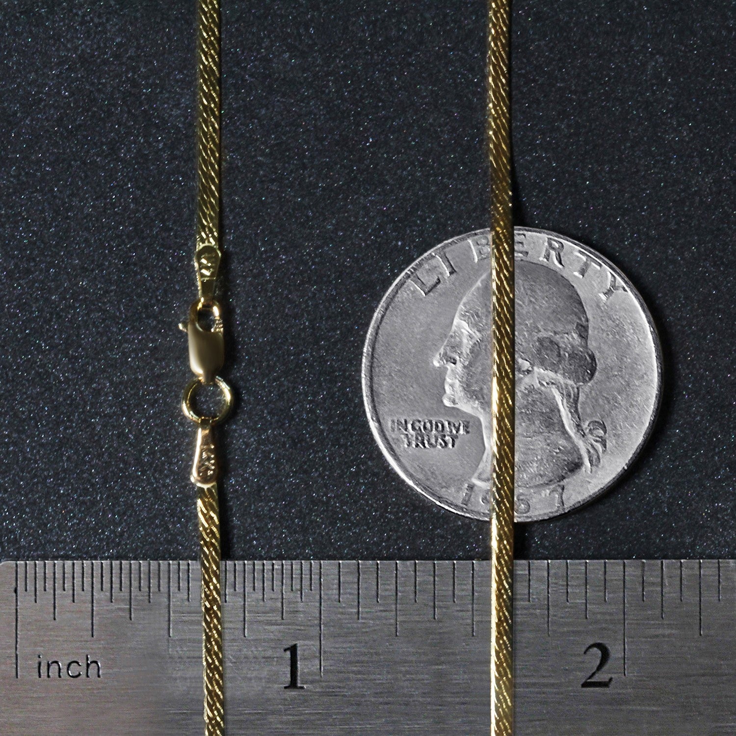 14K Yellow Gold Super Flex Herringbone Chain 1.50mm | Delicate Solid Gold