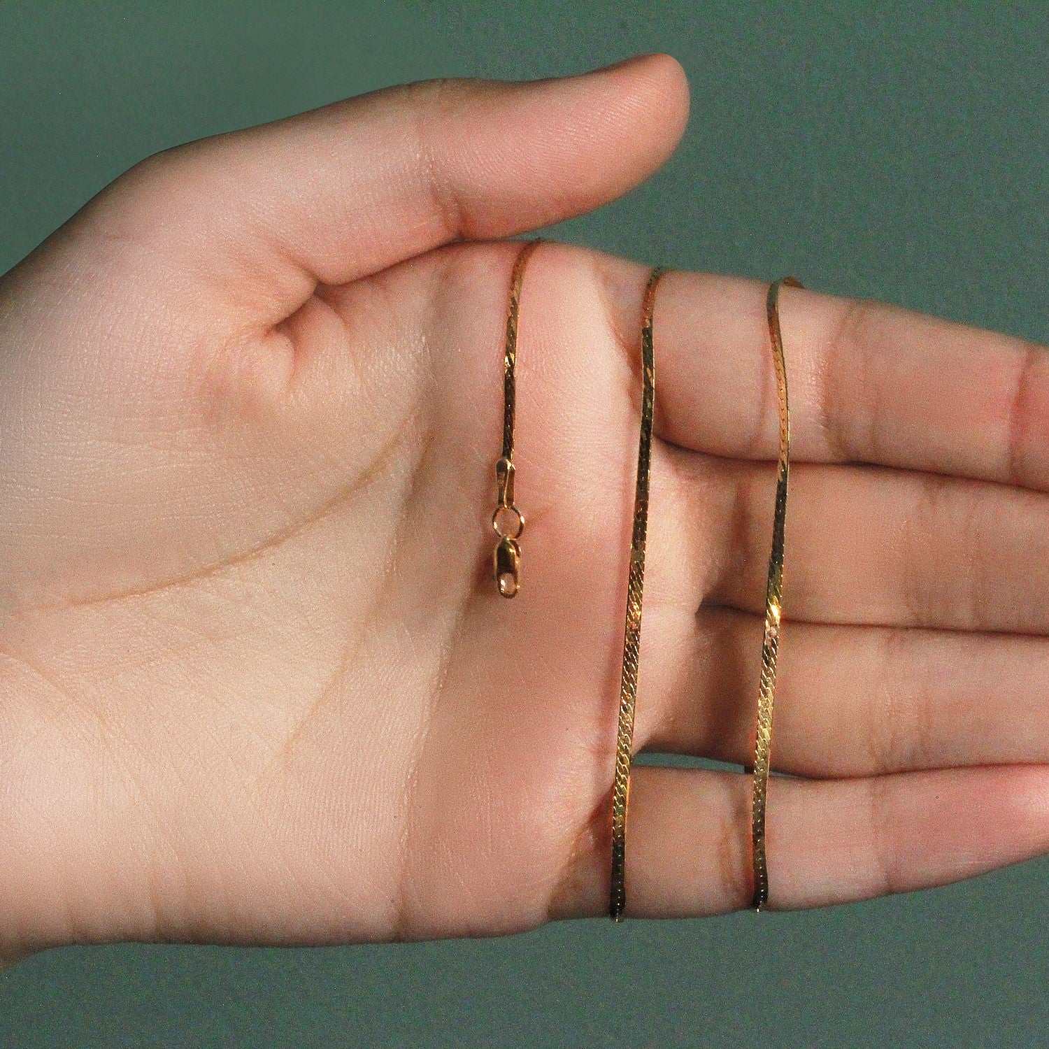 14K Yellow Gold Super Flex Herringbone Chain 1.50mm | Delicate Solid Gold