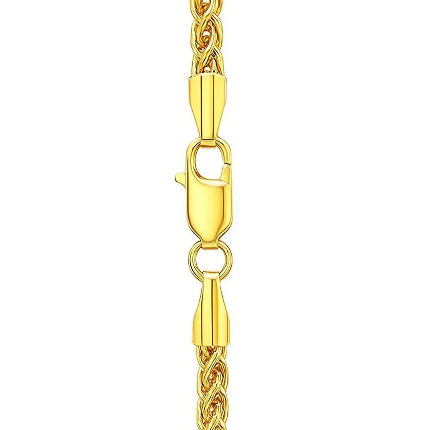 14K Yellow Gold Lightweight Wheat Chain – 2.80mm, Solid Gold