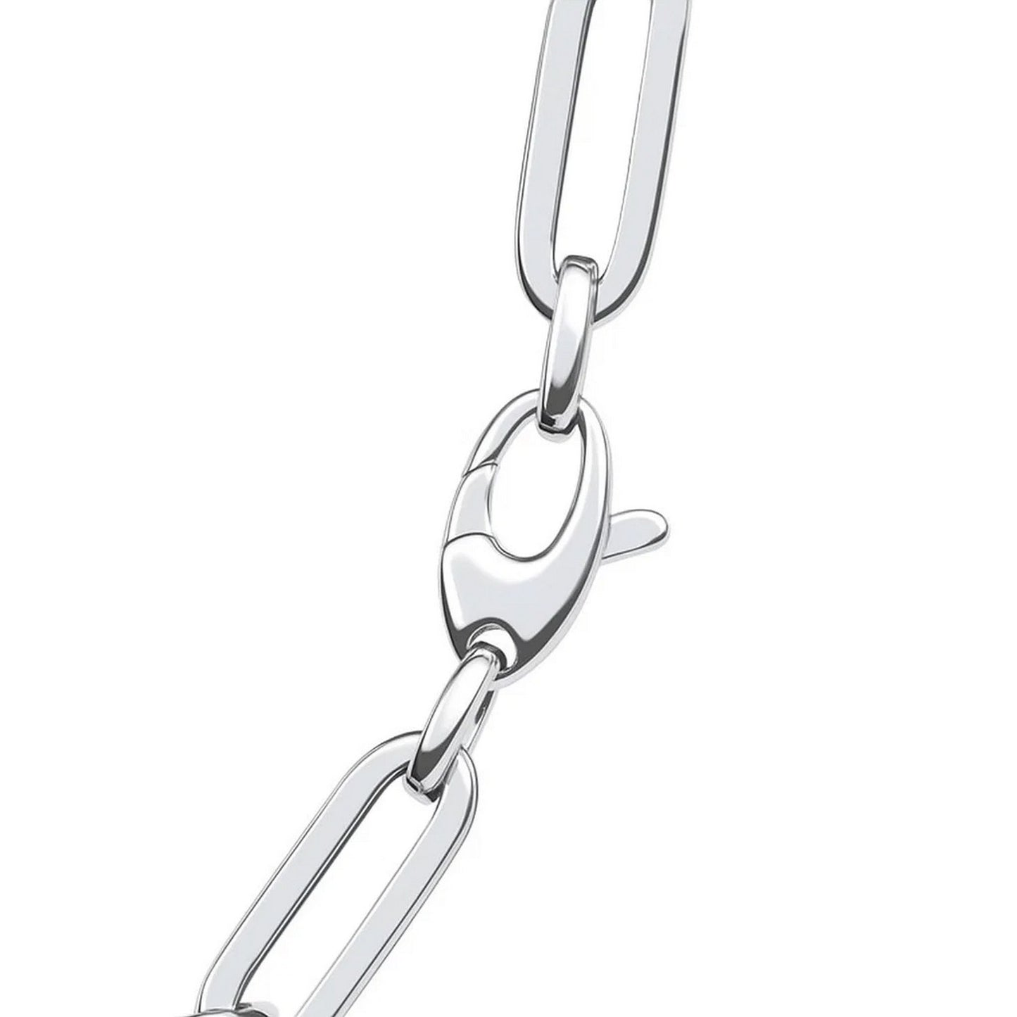 14K White Gold Wide Paperclip Chain (6.10 mm)