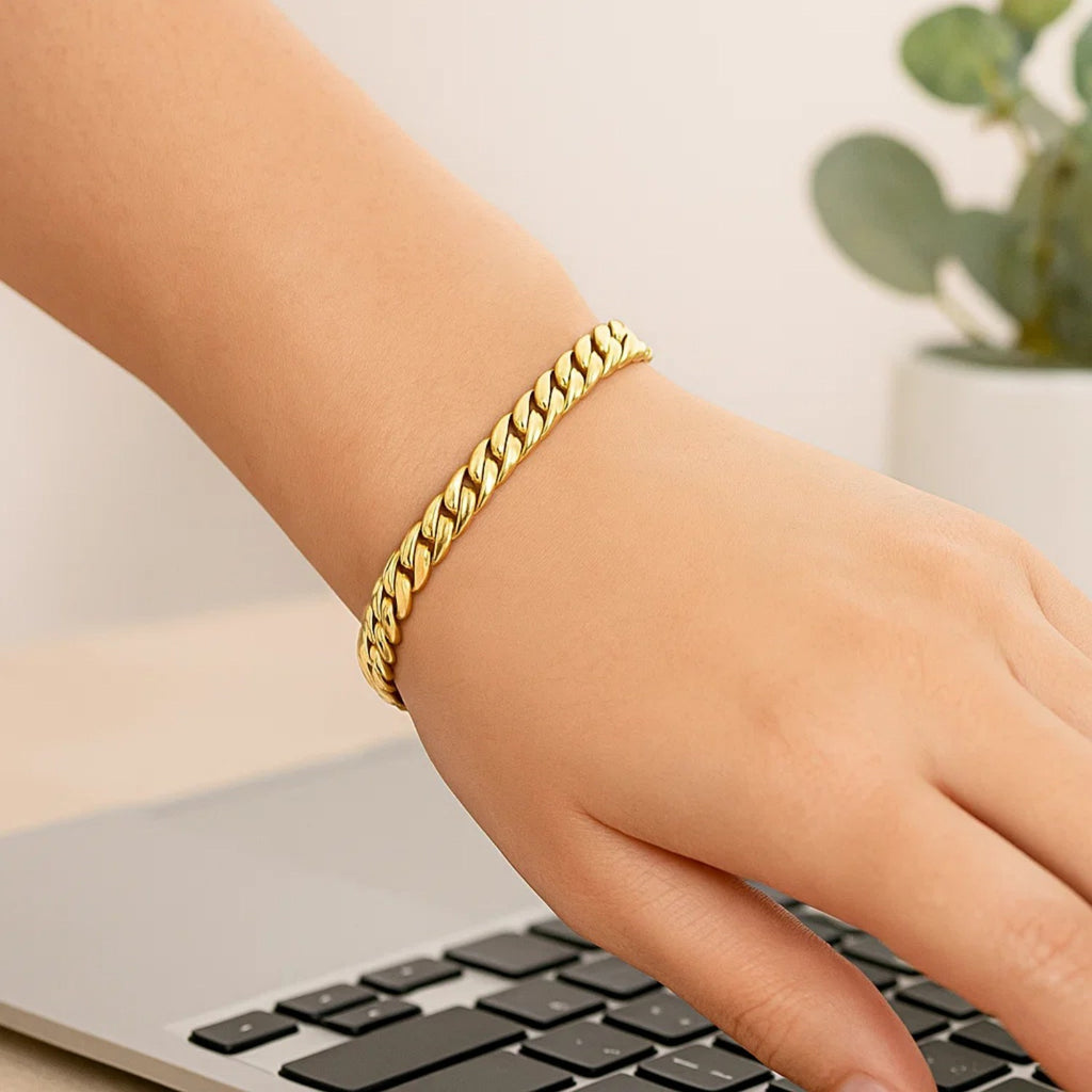 14K Yellow Gold Cuban Link Bracelet (5.90mm) – True Pure Gold