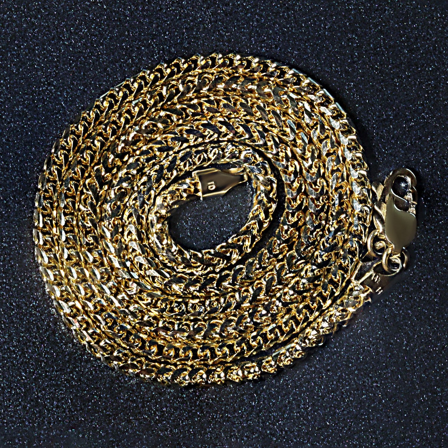 14K Yellow Gold Solid Diamond Cut Round Franco Chain Necklace (2.70mm)