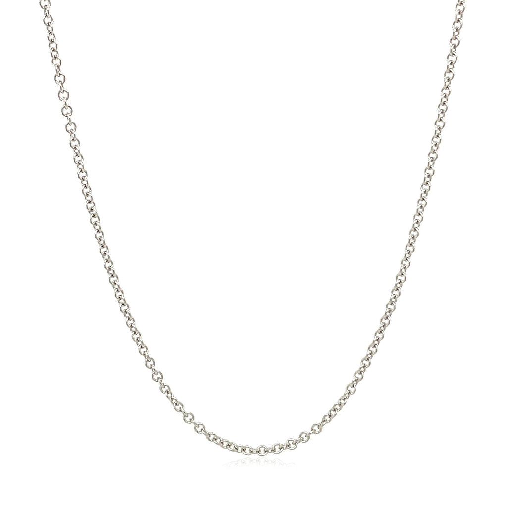 14K White Gold Round Cable Link Chain Necklace (1.50 mm)