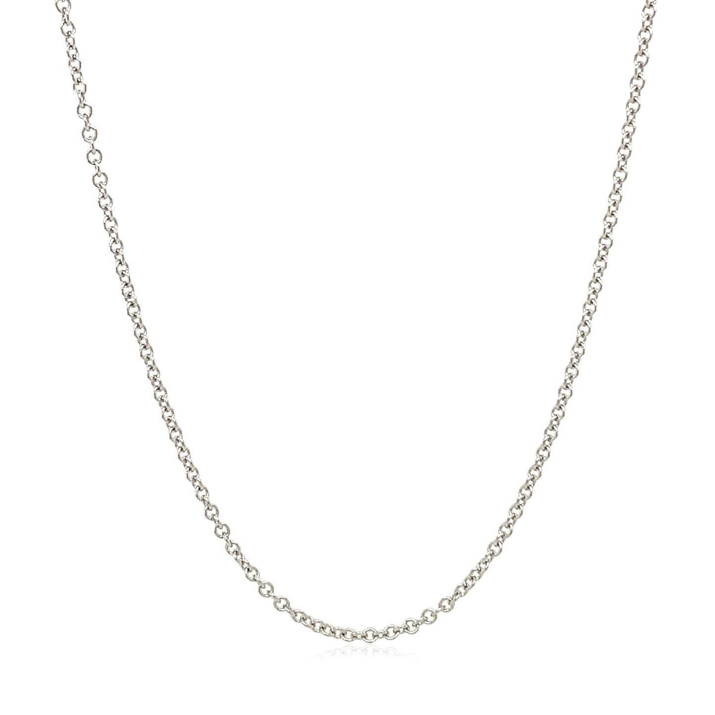 14K White Gold Round Cable Link Chain Necklace (1.50 mm)