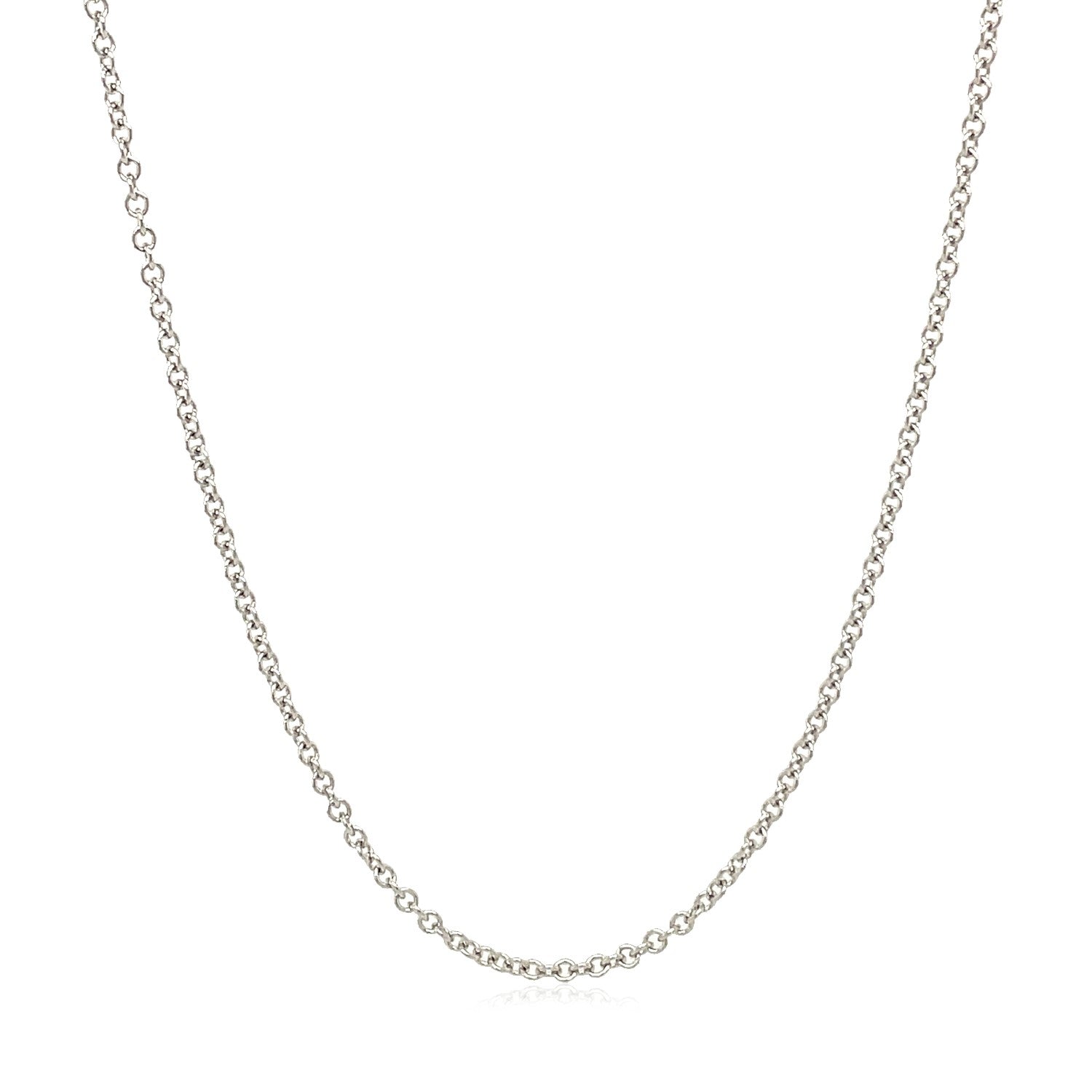 14K White Gold Round Cable Link Chain Necklace (1.50 mm)