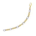 14K Two-Tone Gold Rope Motif Oval & Round Link Chain Bracelet (8.80mm)
