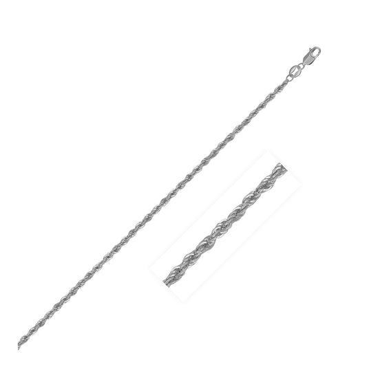 14K White Gold Light Rope Chain (1.50mm)