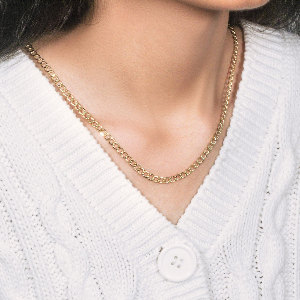 10k Yellow Gold Solid Curb Chain (4.40 mm)
