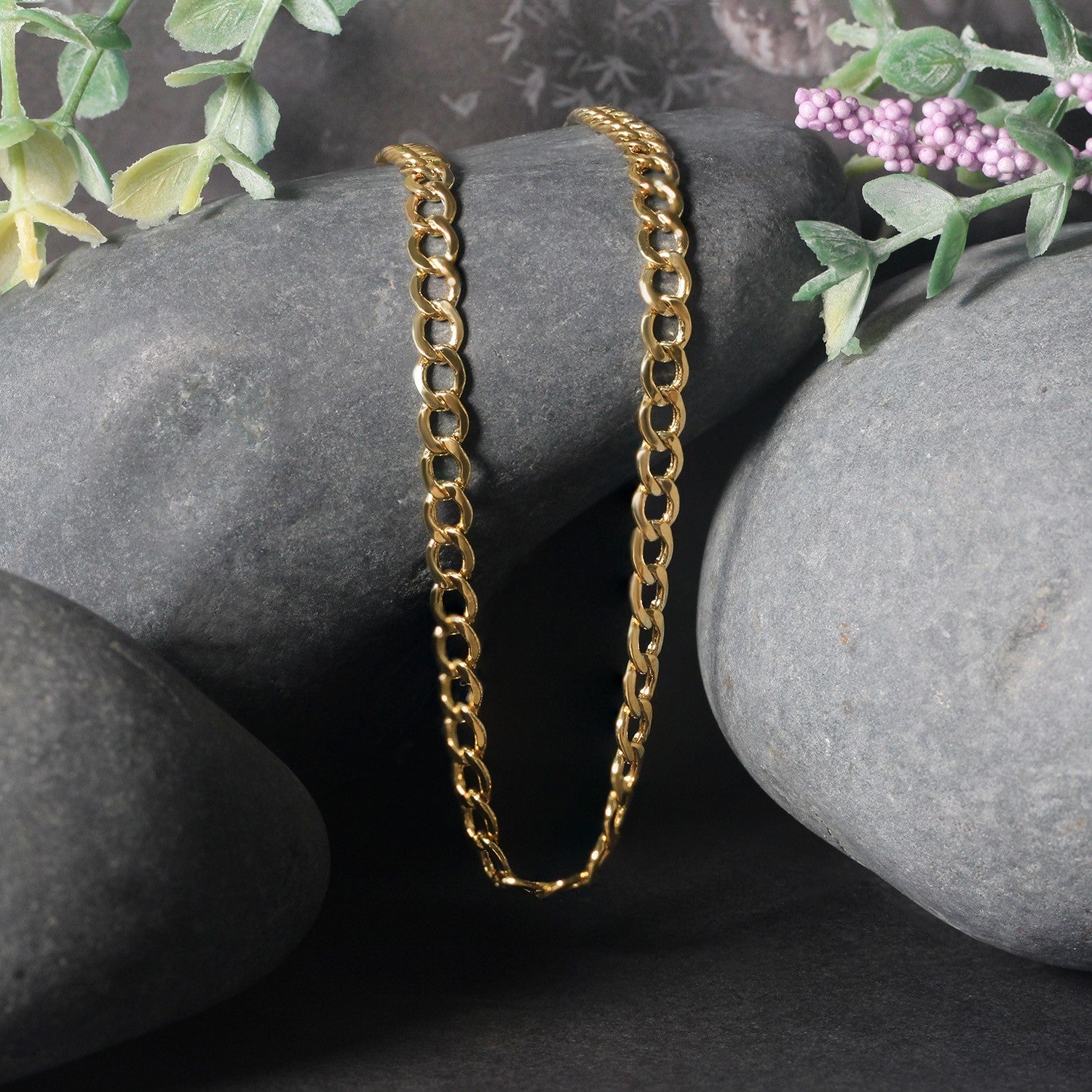 10k Yellow Gold Solid Curb Chain (4.40 mm)