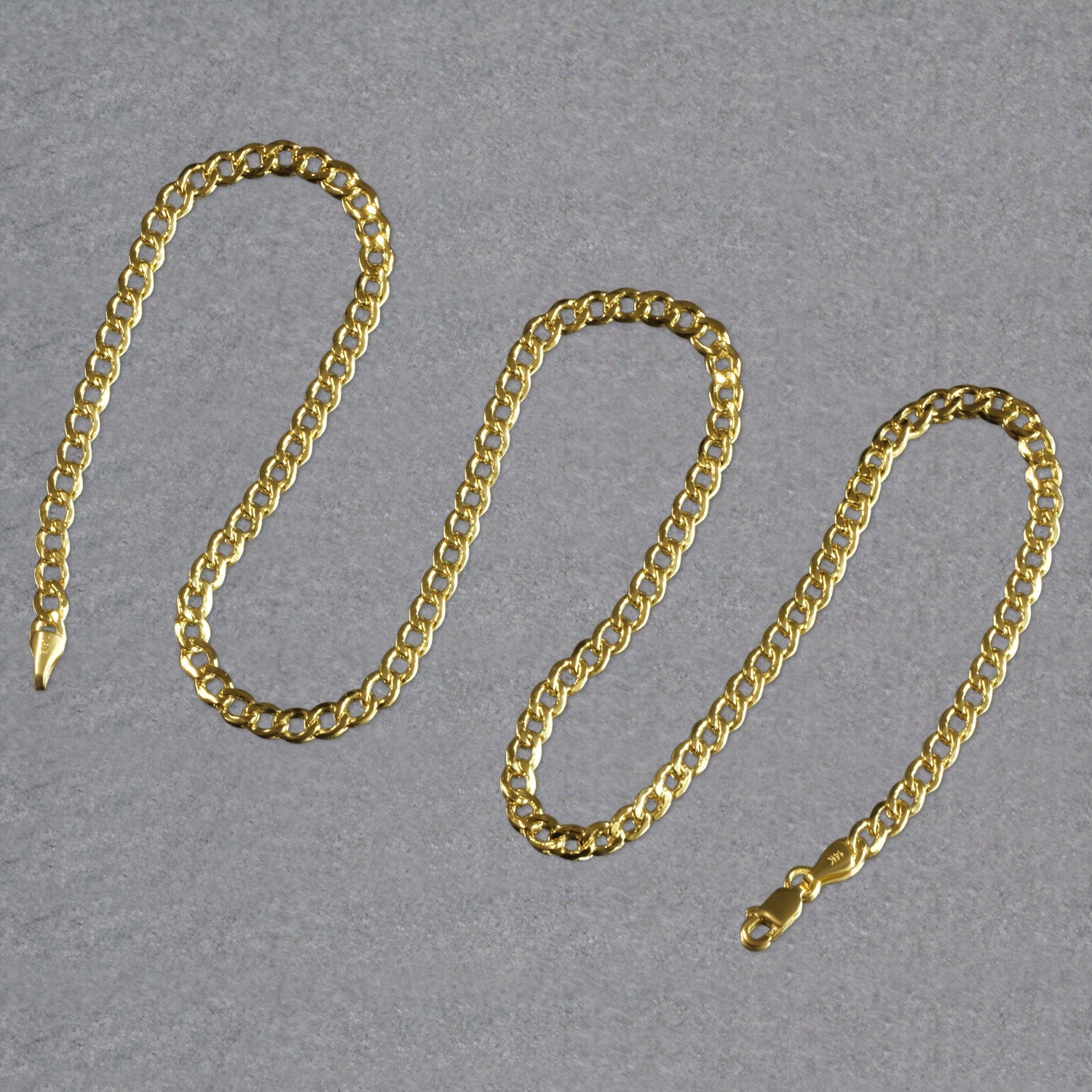 10k Yellow Gold Solid Curb Chain (4.40 mm)