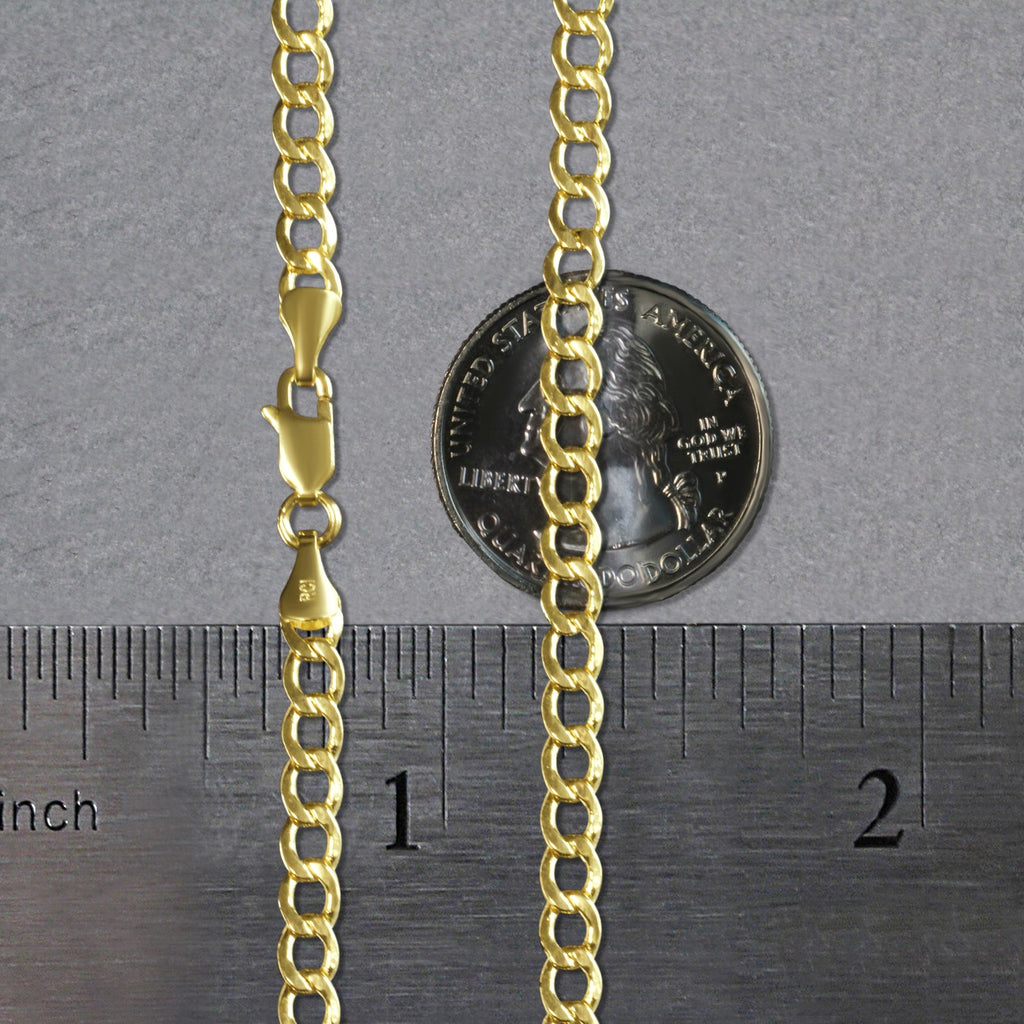 10k Yellow Gold Solid Curb Chain (4.40 mm)