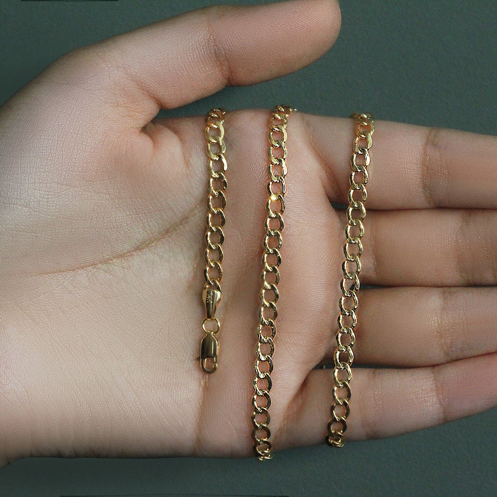 10k Yellow Gold Solid Curb Chain (4.40 mm)