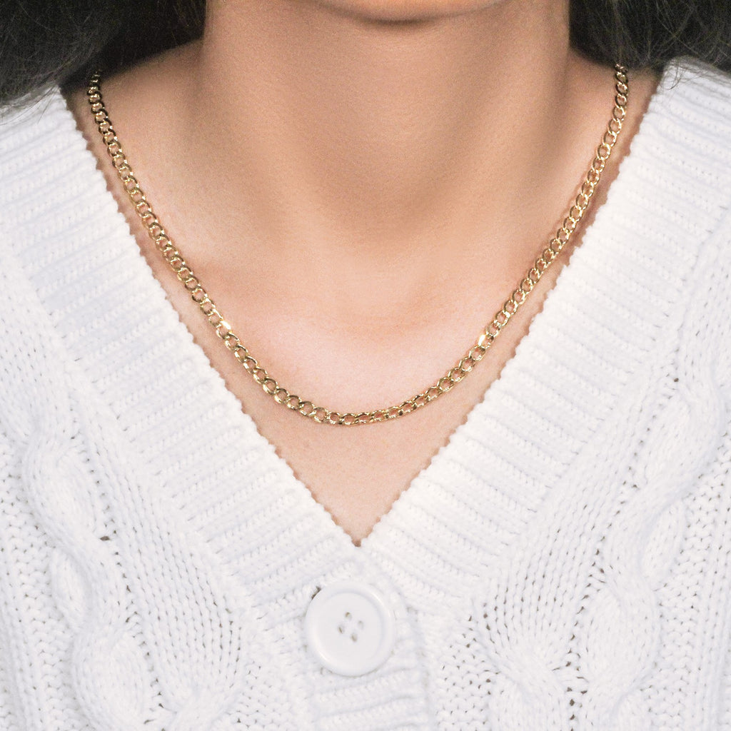 10k Yellow Gold Solid Curb Chain (4.40 mm)