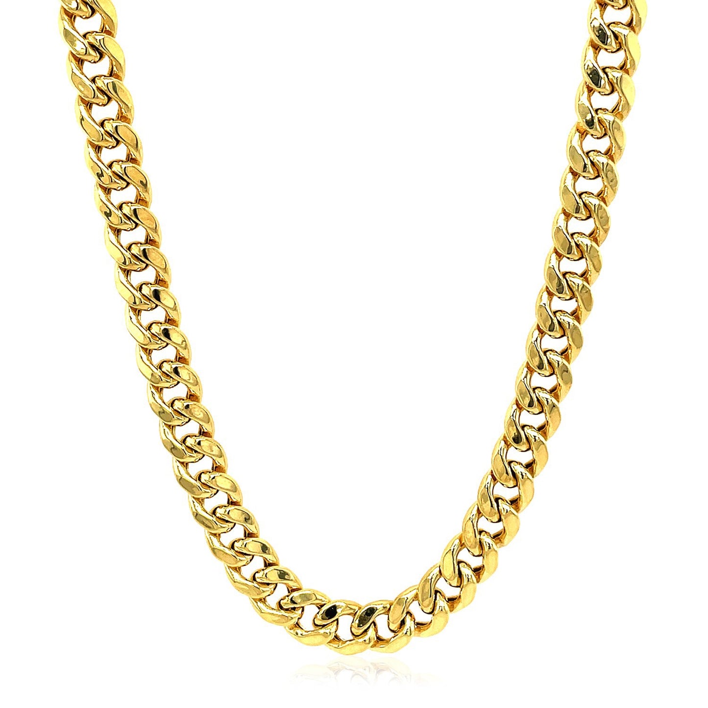 14K Yellow Gold Semi Solid Miami Cuban Chain Necklace (5.50mm) – True Pure Gold