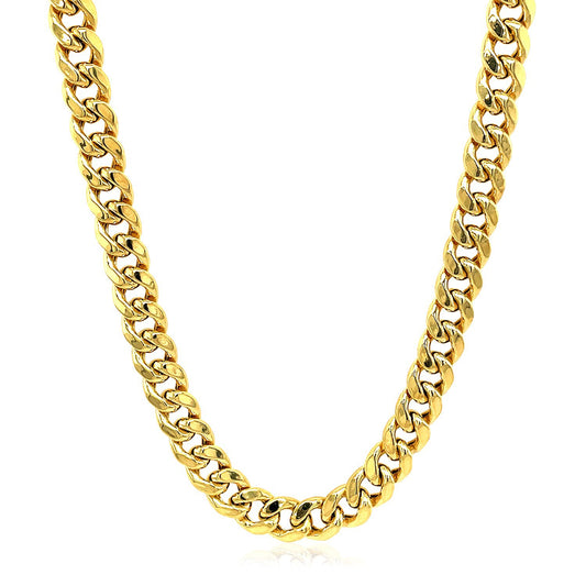 14K Yellow Gold Semi Solid Miami Cuban Chain Necklace (5.50mm) – True Pure Gold