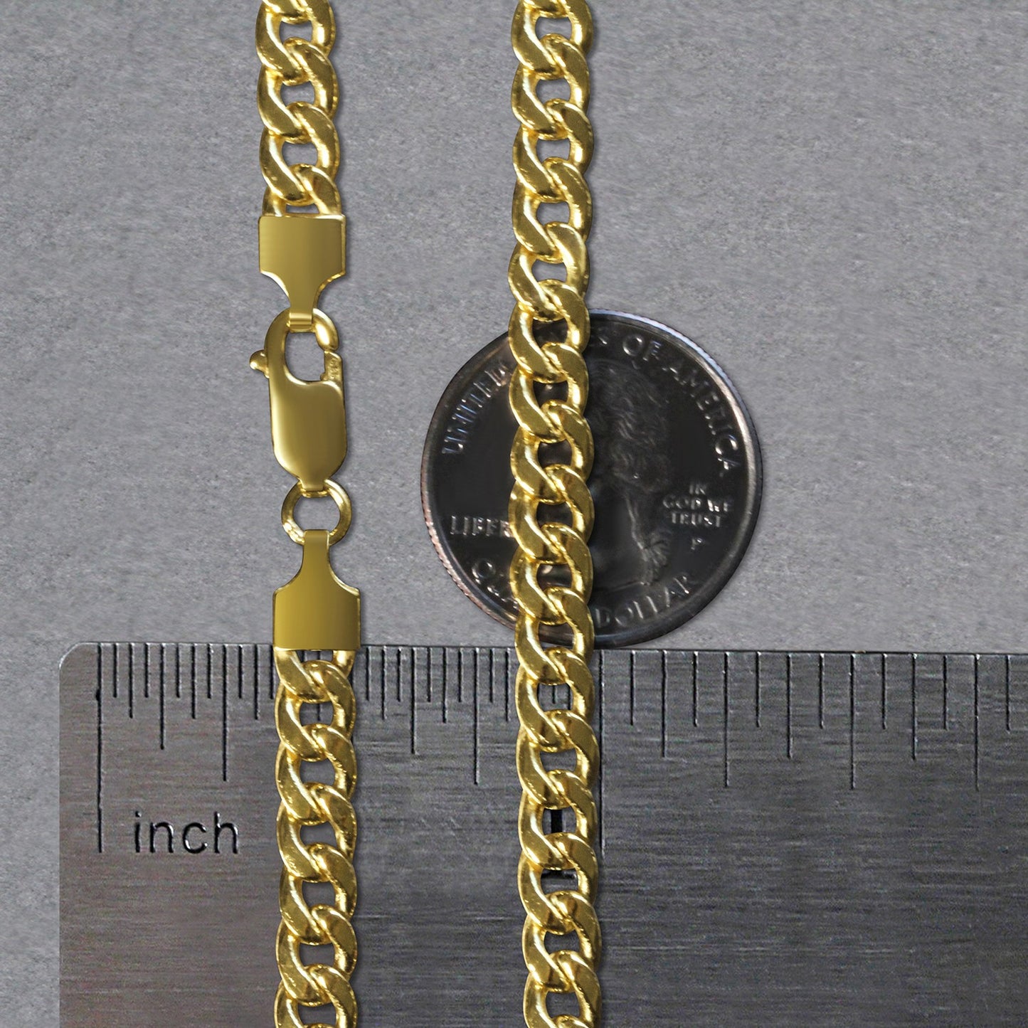 14K Yellow Gold Semi Solid Miami Cuban Chain Necklace (5.50mm) – True Pure Gold