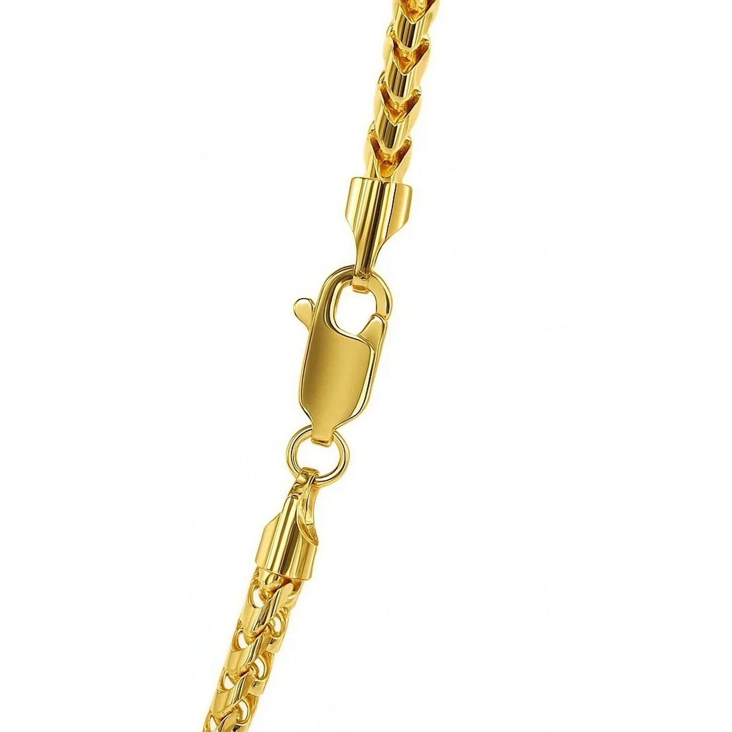 14K Yellow Gold Solid Diamond Cut Round Franco Chain Necklace (3.10mm)
