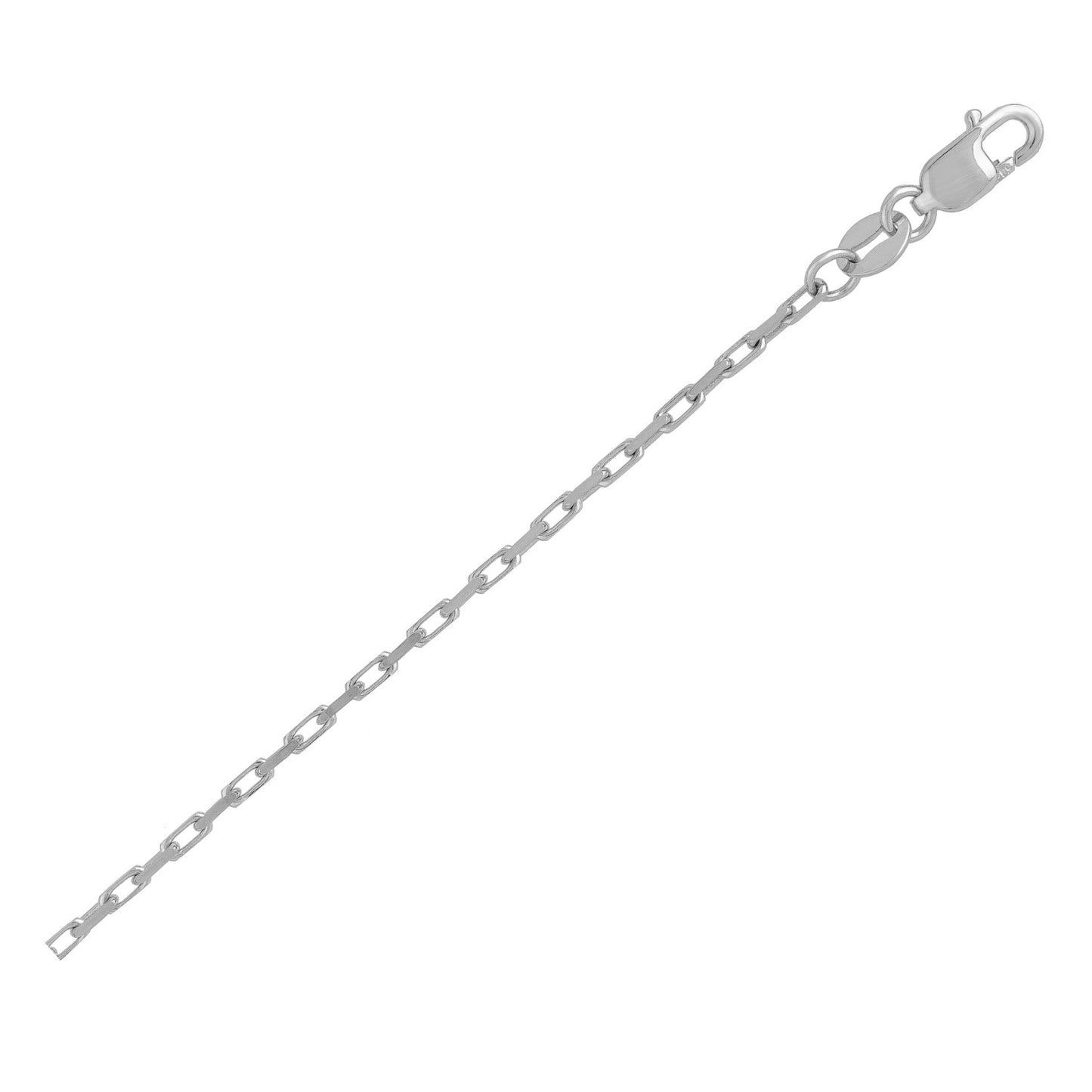 14K White Gold French Cable Chain Necklace (1.30 mm)